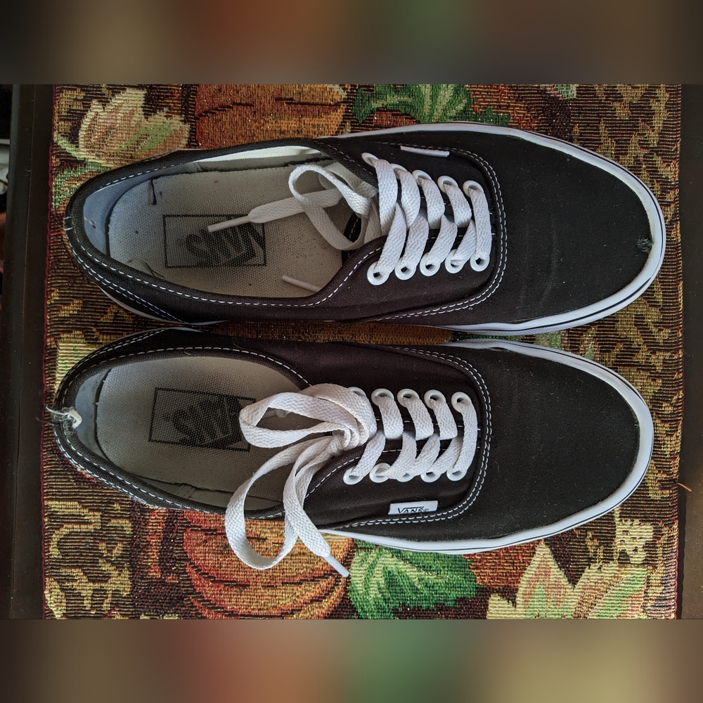 Black and white vans